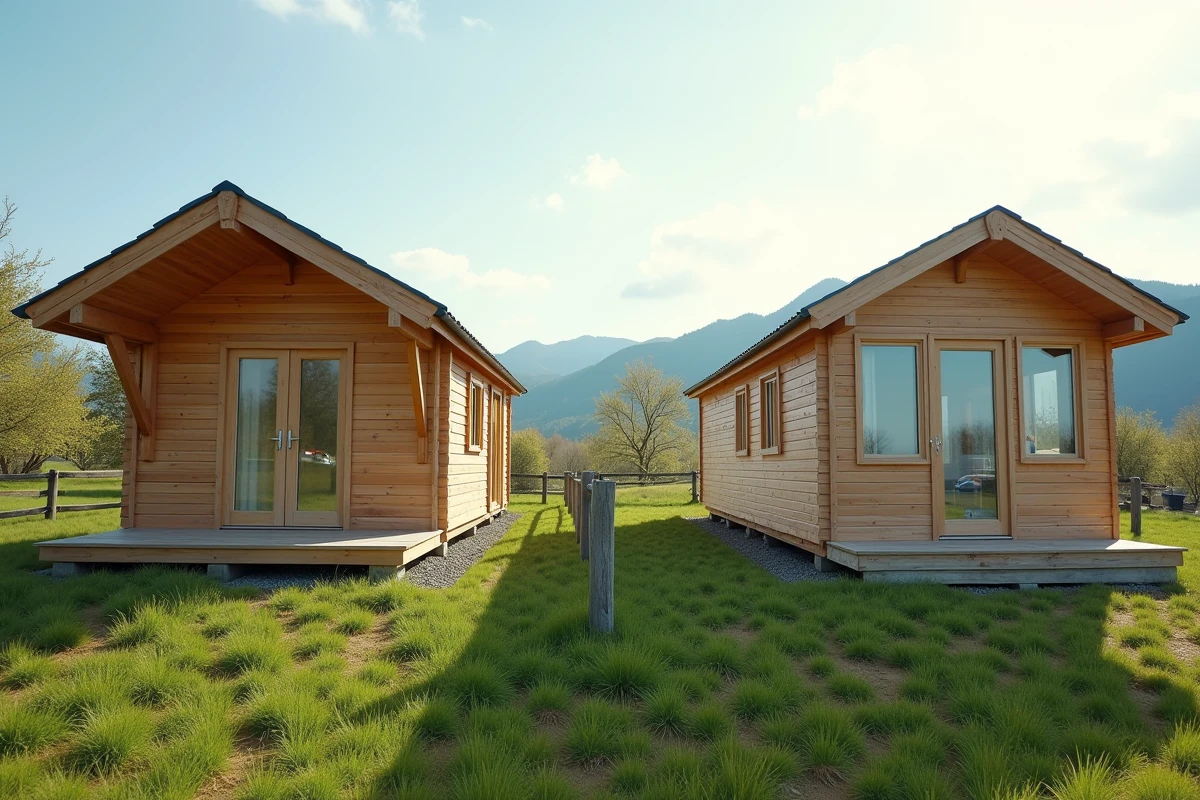 Comparaison entre un chalet bois 20m2 et un mobil-home sur terrain semi-rural