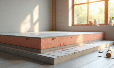 Coupe d un sol moderne avec isolation et outils naturels