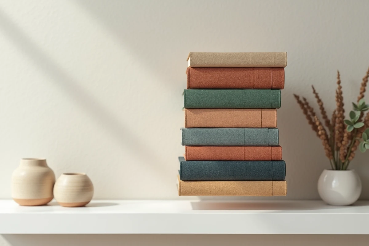 Effet lévitation livres sur étagère salon avec book stacker invisible
