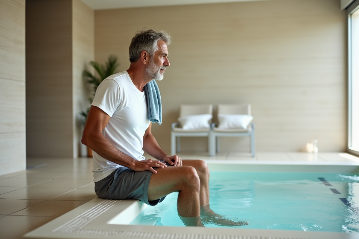 Homme assis au bord d